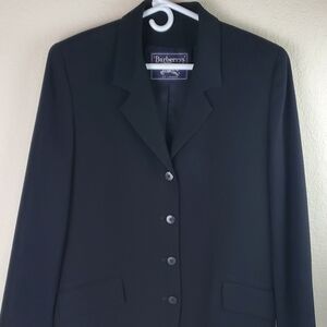 Vintage Womans Size 12 Blazer Burberry of London, Black